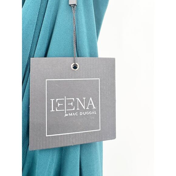 MAC DUGGAL Dress Size 12 Evening Gown Ocean Blue Dark One Sleeve Beaded Cuff - Picture 3 of 7